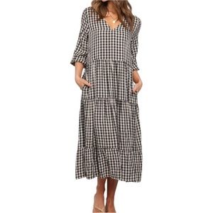 Petal and Pup Newlin dress in black and white checker size 4